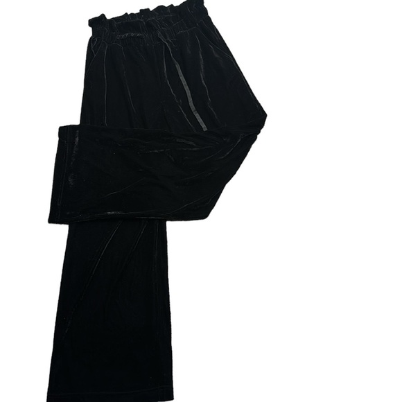 Sans souci wide leg velvet black pants elastic waist size small new - Picture 2 of 11